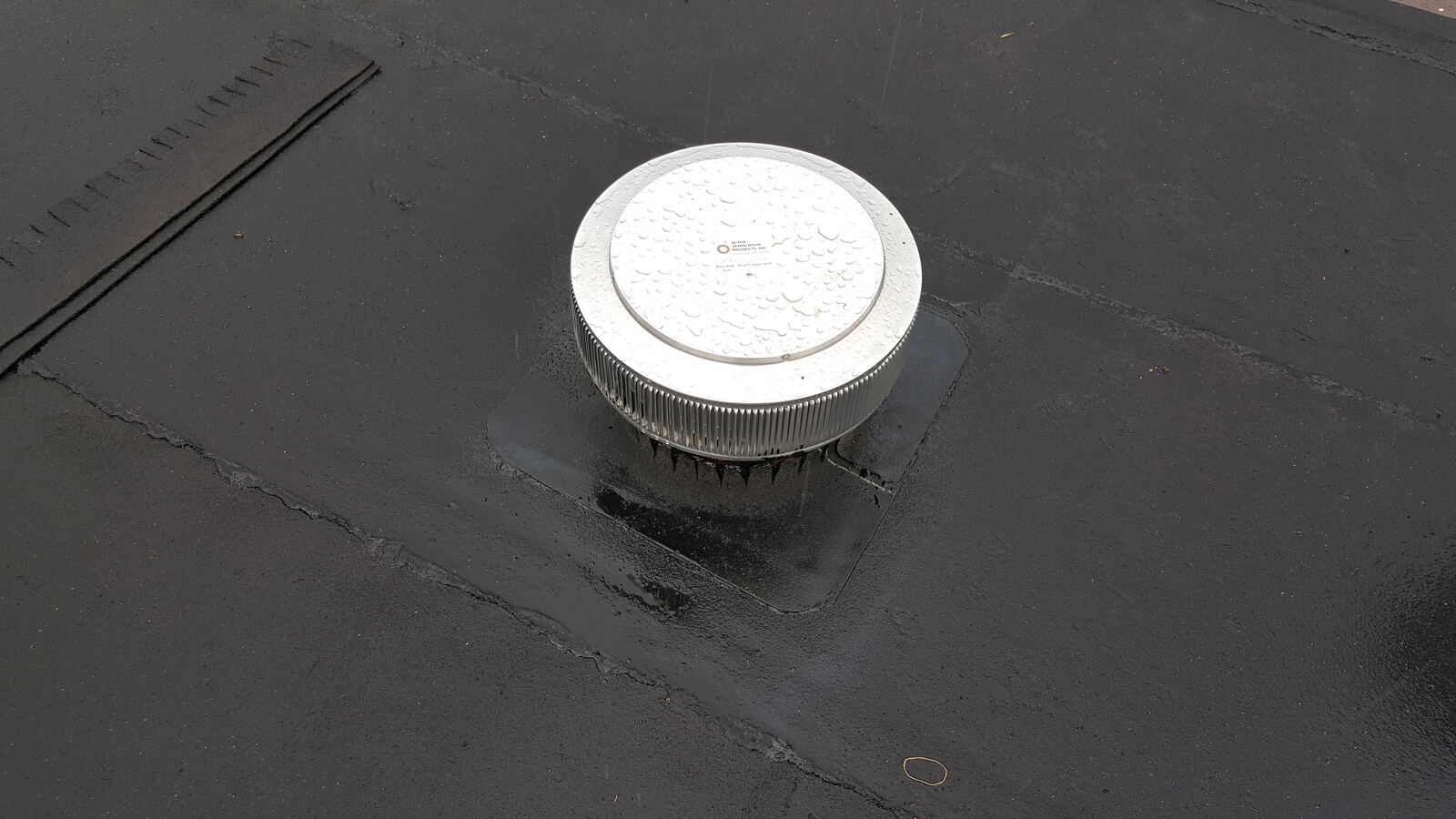 Granulated rubber roof vent detail